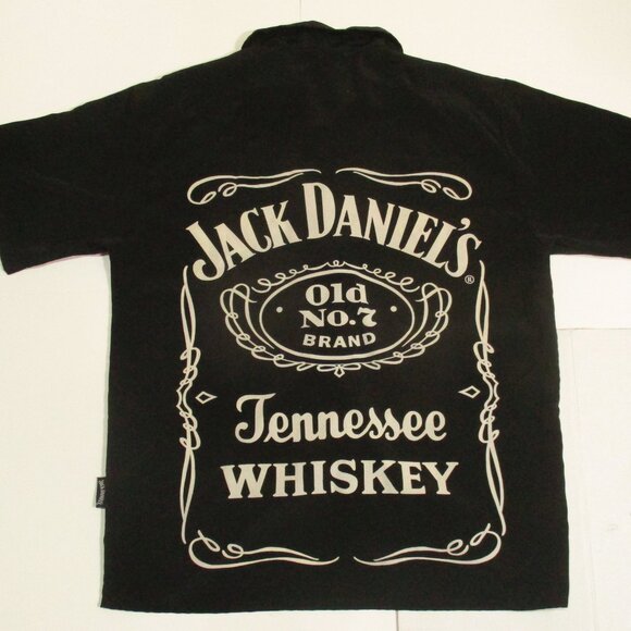 VTG Dragonfly Jack Daniels Button Down Old No 7 Camp Shirt Mens Double Side Sz L - Picture 5 of 5